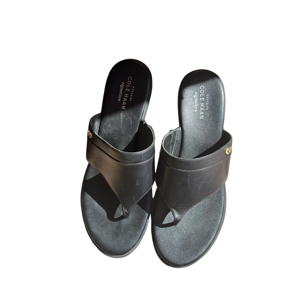Cole Haan grand os signature T strap wedge sandals